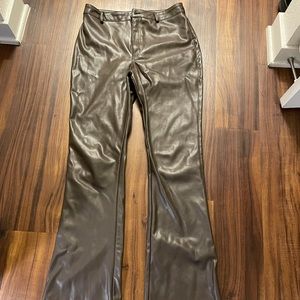 Chocolate brown faux leather pants